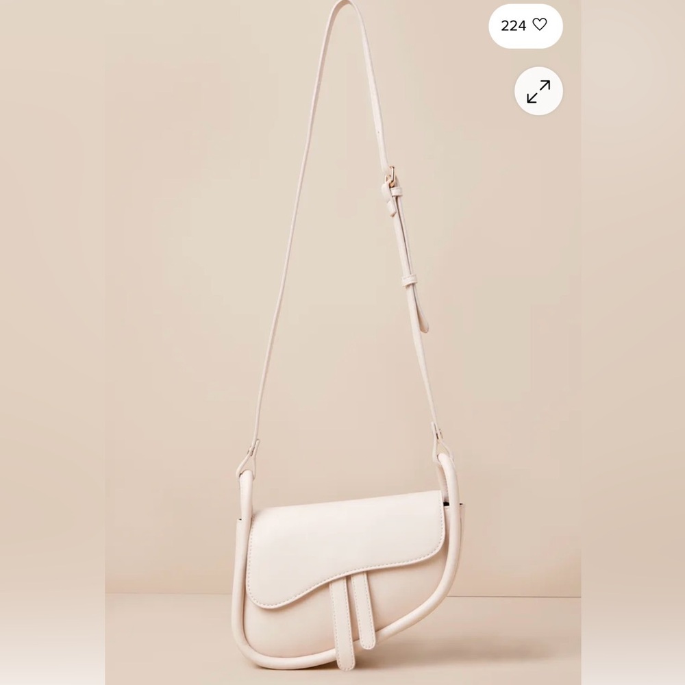 Arlo Bone Vegan Leather Saddle Bag